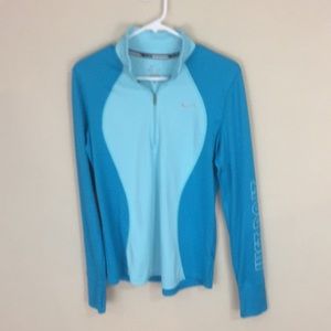 Nike Women's Blue Two-Tone Long Sleeve Zip Athletic Jacket
